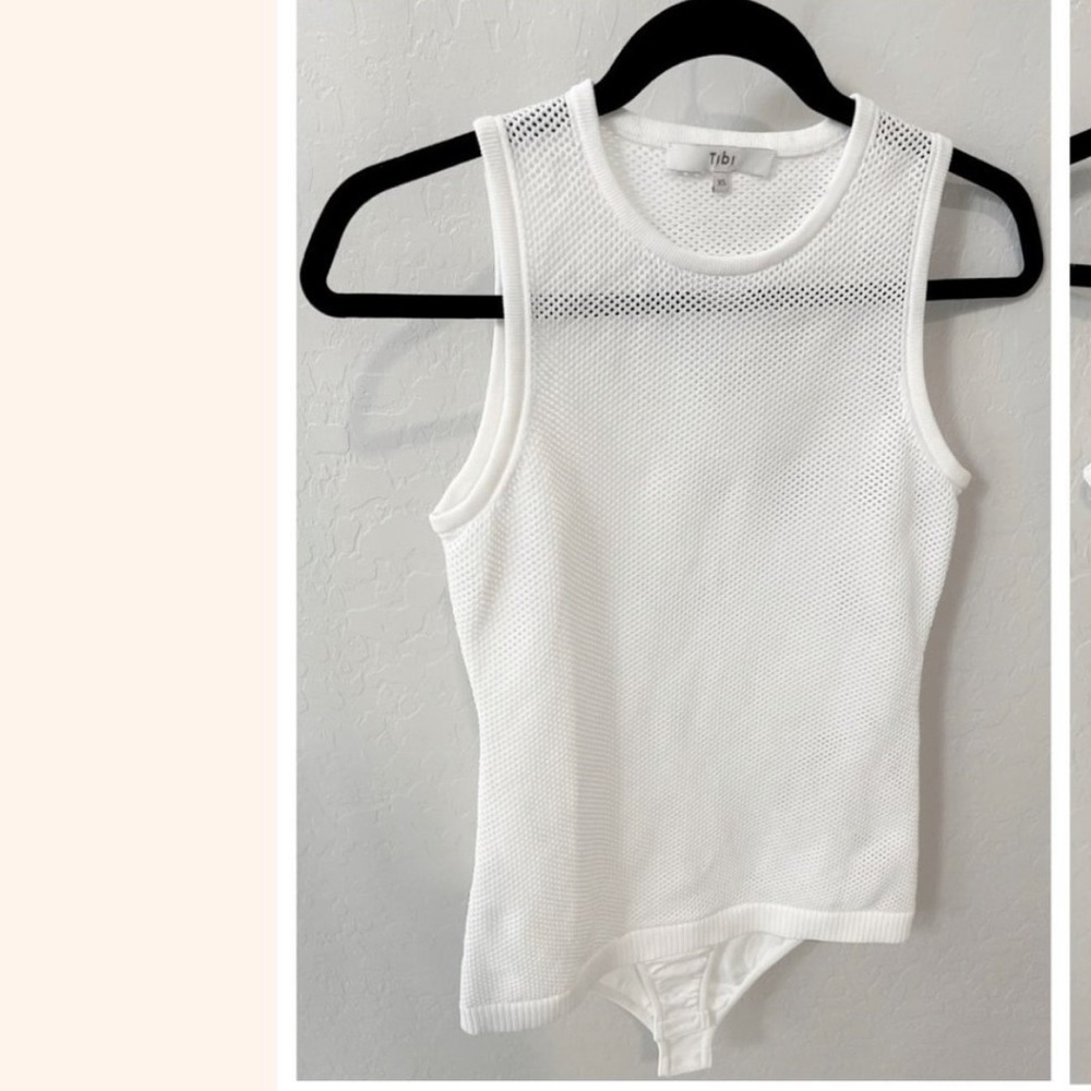 TIBI White Mesh Bodysuit Size XS